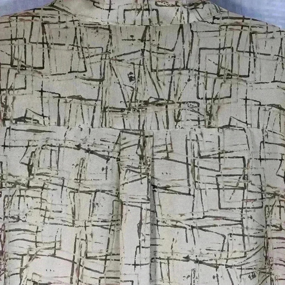 Perry Ellis Size XXL Tan/Brown 100% Silk button down - Picture 11 of 12